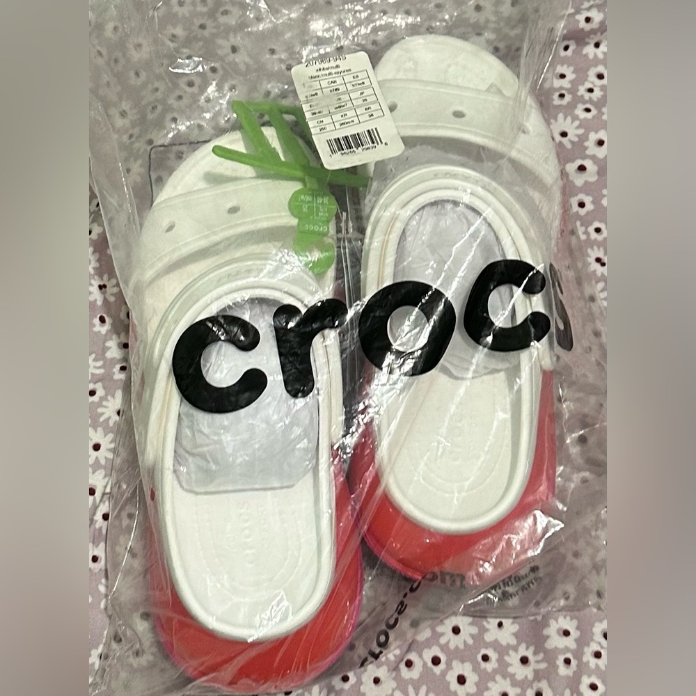CROCS in Pink, Purple, and White